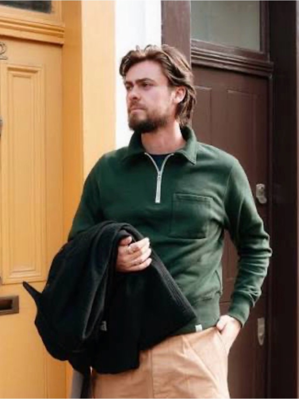 Merz b Schwanen green quarter zip